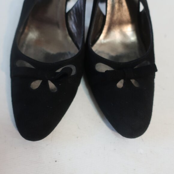 Authentic Womens Dolce & Gabbana Black Suede Slingback Heels Pumps 38.5 US/8.5 - Picture 7 of 15